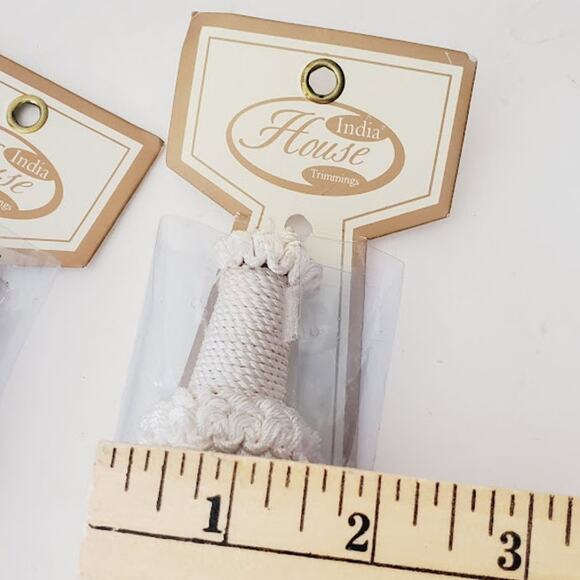 NIP India House Raj Kumari Tassel 5" Ivory Curtain, Craft Tassels Two (2) - Picture 5 of 7
